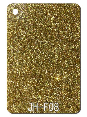 Vàng Glitter PMMA Tấm acrylic Trang chủ Màn hình hiển thị ánh sáng ban ngày Bảng triển lãm